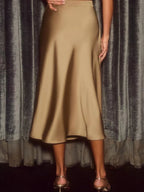 Satin Midi Skirt - Qu!rk Boutique