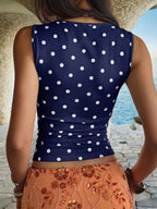 Polka Dot Scoop Neck Tank - Qu!rk Boutique