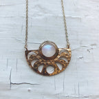 Moon Goddess Necklace - Moon Phases Rainbow Moonstone Pendant - Qu!rk Boutique