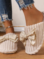 💙 Bow Embellished Indoor Slippers - Qu!rk Boutique