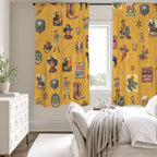 Vintage Cowboy Collage Western Curtains 52" x 63" Made in America - Qu!rk Boutique