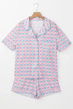 Plaid Collared Neck - Lounge Set - Qu!rk Boutique