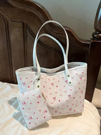 Printed Tote Shoulder Bag with Pouch - Qu!rk Boutique