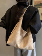 Minimalist Suede Shoulder Bag - Qu!rk Boutique
