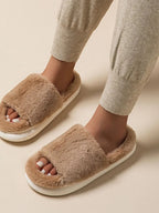 💙 Fluffy Open Toe Comfort Slippers - Qu!rk Boutique