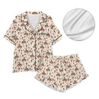 Baha Ranch Rodeo Cowboy Western Satin Ruffle Pajama Set - Qu!rk Boutique
