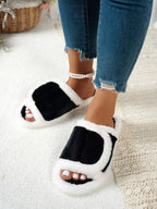 💙 Fuzzy Open Toe Flats Slippers - Qu!rk Boutique