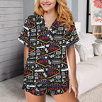 Baha Ranch Viva Las Vegas Western Satin Ruffle Pajama Set - Qu!rk Boutique