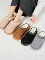 💙 Faux Fur Suede Platform Slippers - Qu!rk Boutique