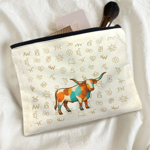 Baha Ranch Brand Longhorn Pack of 5 bags Cosmetic Bag Made in America - Qu!rk Boutique