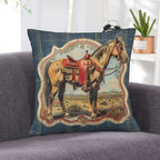 Baha Ranch Vintage Horse Velvety Soft Pillow Case Made in America - Qu!rk Boutique