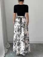 Floral Print Square Neck Maxi Dress - Qu!rk Boutique