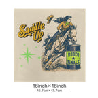 Baha Ranch Velvety Soft The Last Roundup Barrel Racer Throw Pillow Cover Made in America