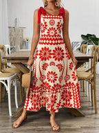 Floral Print Tie-Shoulder Midi Dress - Qu!rk Boutique