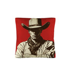 Serious Cowboy Throw Pillow Case Made in America - Qu!rk Boutique