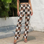 Baha Ranch Checkered Rodeo Flare Pants - Qu!rk Boutique