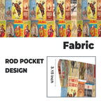 Vintage Rodeo Window Curtain 28"x40" (2-Piece) Made in America - Qu!rk Boutique