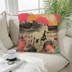 Baha Ranch Retro Pop Western Albino Steed Pillow Case Made in America - Qu!rk Boutique