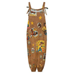 Baha Ranch Vintage Cowgirl Collage Overalls Jumpsuit - Qu!rk Boutique