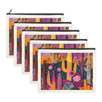 Printed Cactus Cosmetic Bag Pack of 5 Made in America - Qu!rk Boutique