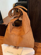 Minimalist Suede Shoulder Bag - Qu!rk Boutique