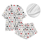 Baha Ranch Vegas Gambling Satin Ruffle Pajama Set - Qu!rk Boutique