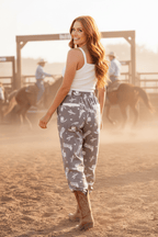Time To Frolic! Western Cowgirl Printed Vintage Drawstring Pants - Qu!rk Boutique
