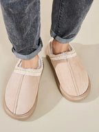 💙 Faux Fur Suede Platform Slippers - Qu!rk Boutique