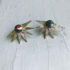 Sun Goddess Earrings with Copper Oyster Turquoise - Qu!rk Boutique