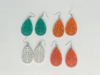 Set of Four Beautiful Carved Wood Earrings - Qu!rk Boutique