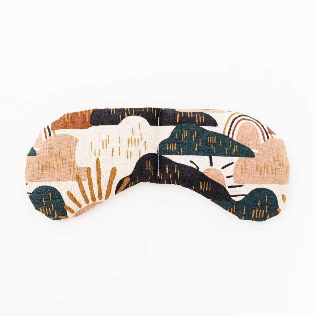 Patterned sleep mask with abstract nature design, artisan gift from Qu!rk Boutique