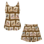 Baha Ranch Stamped Rodeo Cowboy Pajama Lounge Tank Shorts Set Made in America - Qu!rk Boutique