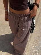 Tied Striped Wide Leg Pants - Qu!rk Boutique