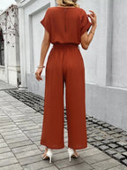 Tie Waist Wide Leg Jumpsuit - Qu!rk Boutique