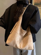 Minimalist Suede Shoulder Bag - Qu!rk Boutique