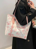 Graffiti Print Casual Tote Bag - Qu!rk Boutique