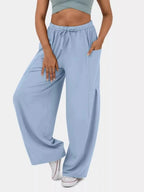 High-Waisted Drawstring Wide-Leg Pants - Qu!rk Boutique