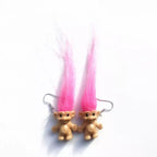 Whimsical Troll Doll Dangle Earrings - Qu!rk Boutique