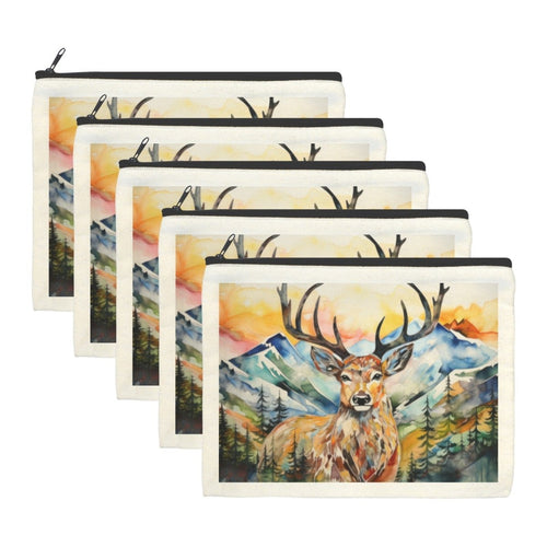 Baha Ranch Painted Buck Cosmetic Bag Pack of 5 Made in America - Qu!rk Boutique