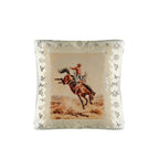 Baha Ranch Vintage Rodeo Stamp Throw Pillow Made in America - Qu!rk Boutique