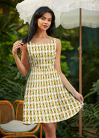 Pineapple Skater Dress - Qu!rk Boutique