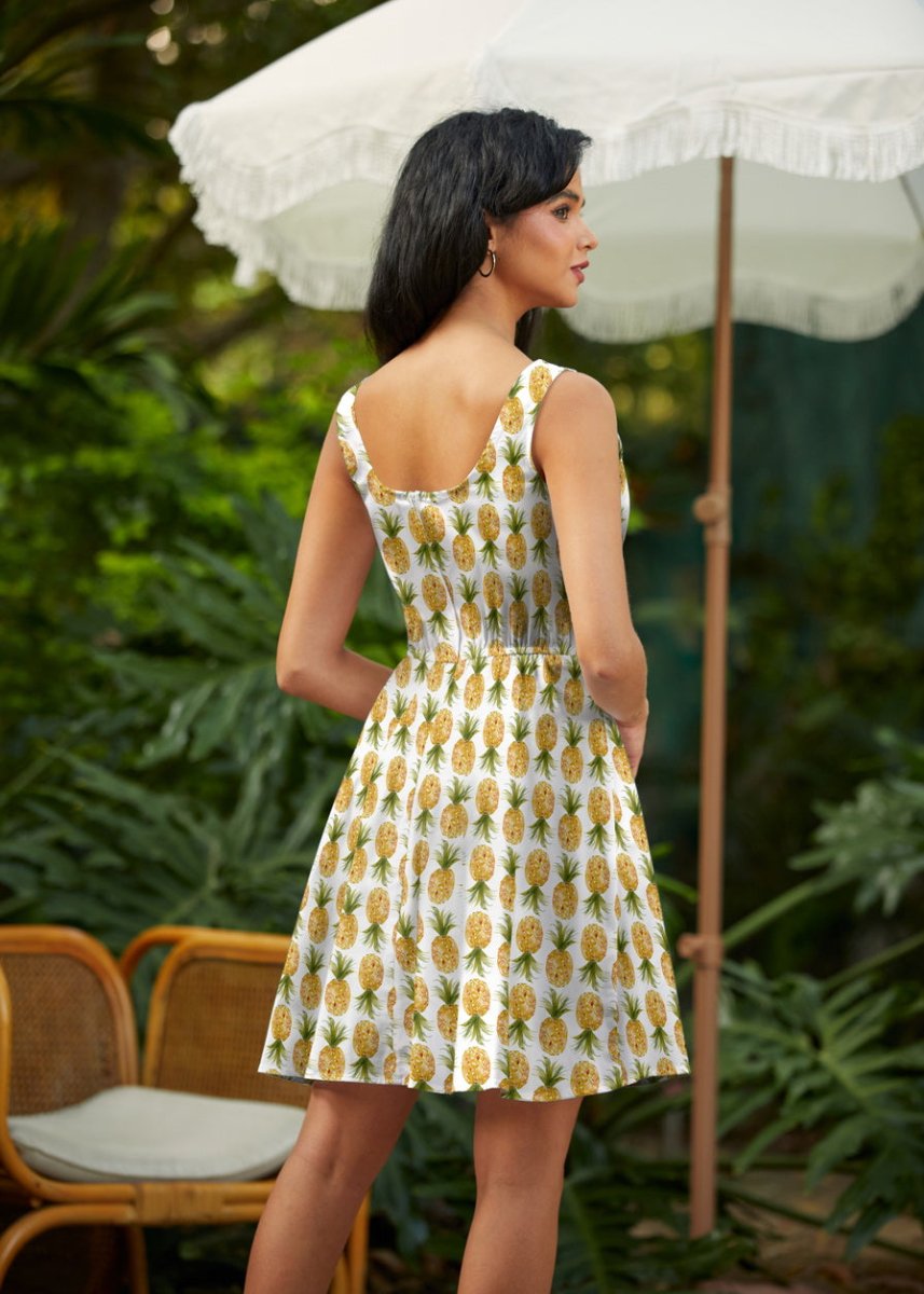 Pineapple Skater Dress - Qu!rk Boutique