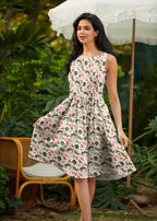 Woodland Vintage Dress in Cream - Qu!rk Boutique