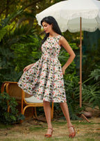 Woodland Vintage Dress in Cream - Qu!rk Boutique
