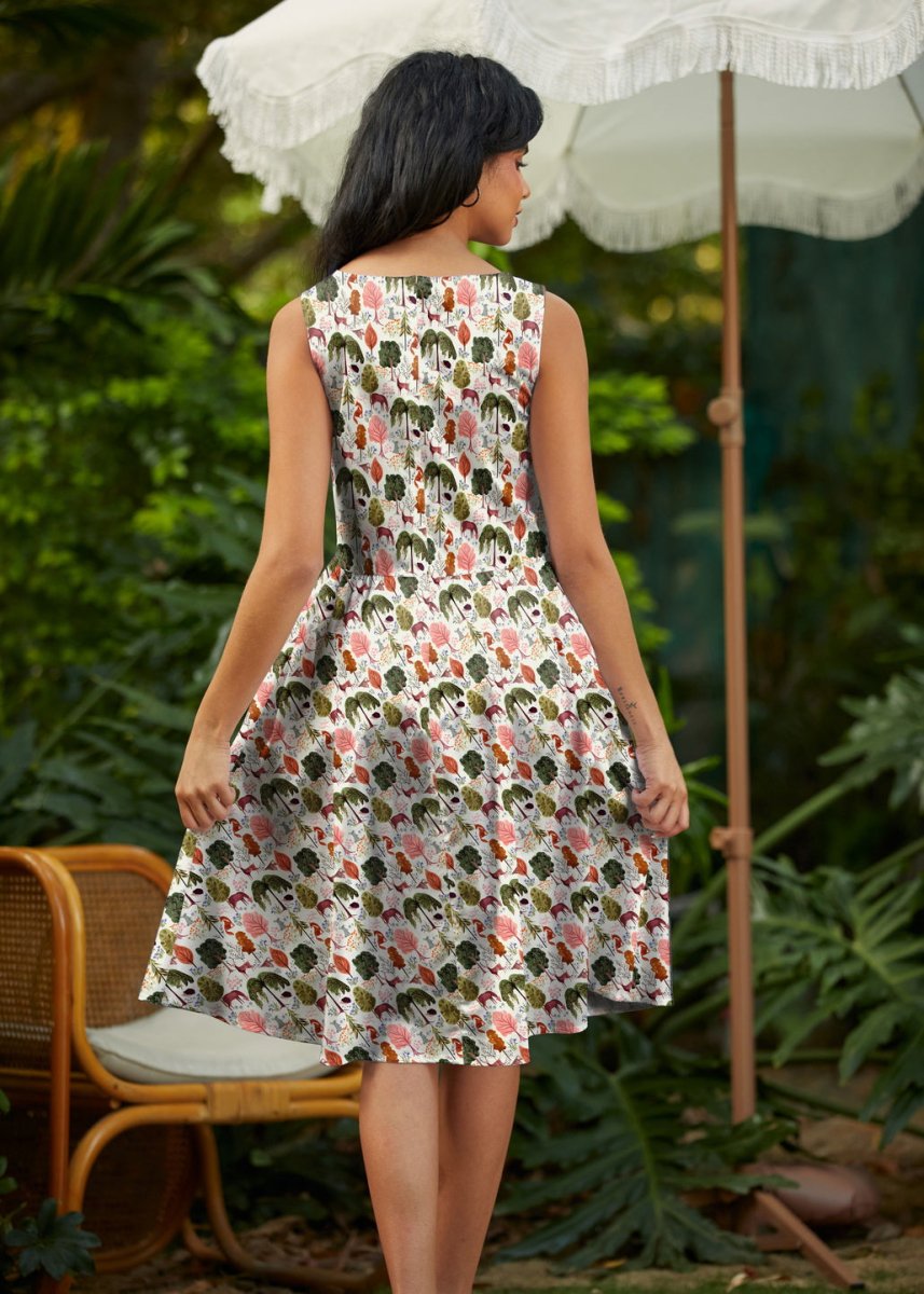 Woodland Vintage Dress in Cream - Qu!rk Boutique