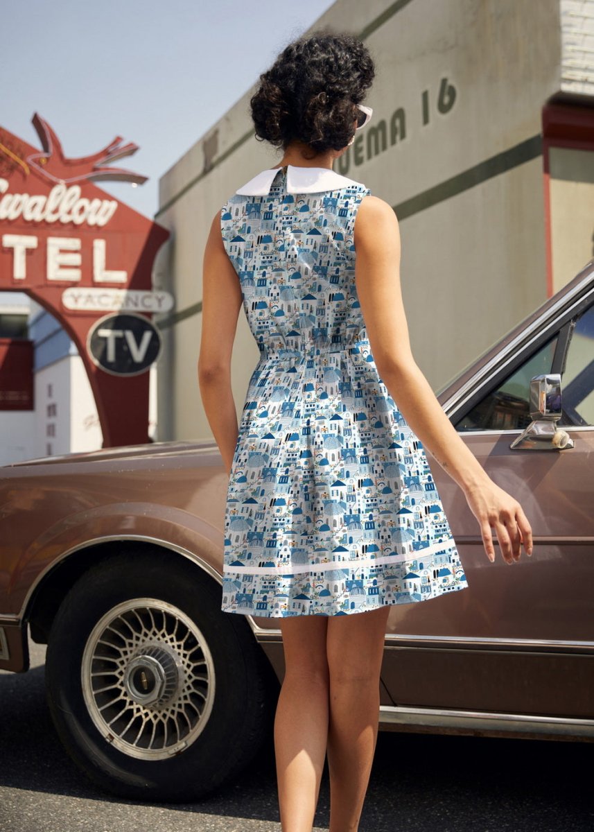 Santorini Collared Dress - Qu!rk Boutique