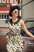 Cats & Plants Collared Dress - Qu!rk Boutique