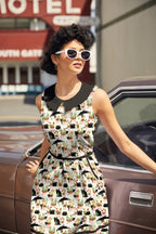 Cats & Plants Collared Dress - Qu!rk Boutique
