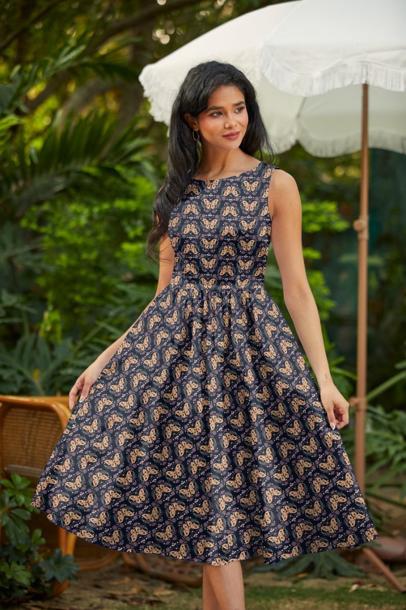 Moth Midi Dress - Qu!rk Boutique