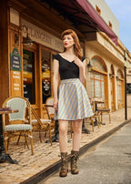 Rainbow Stripe Skater Skirt - Qu!rk Boutique